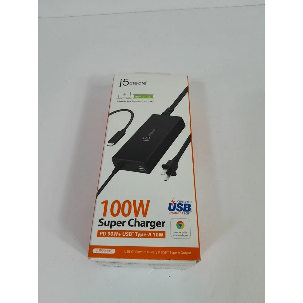 J5 Create 100W PD USB-C Super Charger 100w JUP2290C NoB